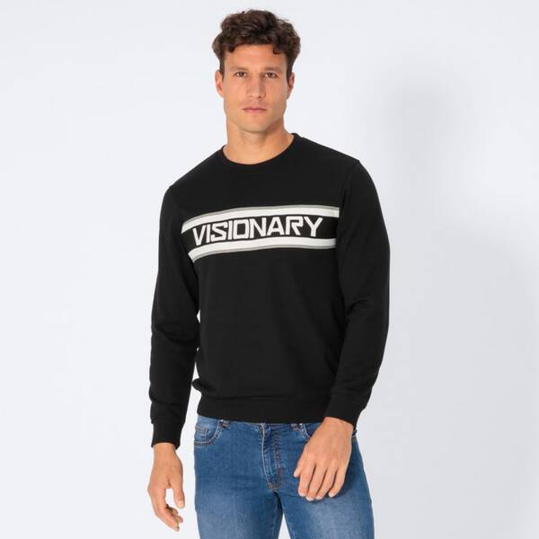 Bild 1 von Herren-Sweatshirt mit Jacquard-Muster, Black