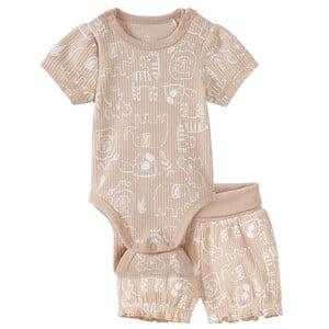 Newborn Wickelbody und Shorts im Set BEIGE