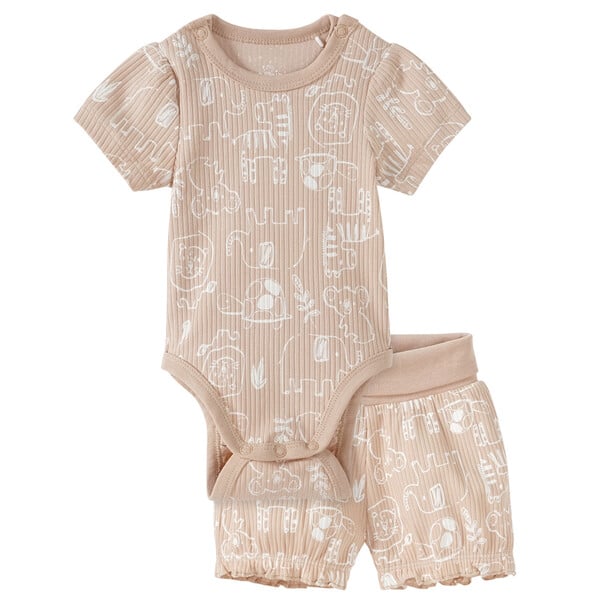 Bild 1 von Newborn Wickelbody und Shorts im Set BEIGE