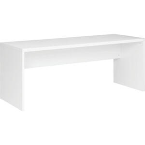 Carryhome Schreibtisch, Weiß Hochglanz, Holzwerkstoff, Wange, 69x75x180 cm, ISO 9001, Fsc, Arbeitszimmer, Schreibtische, Bürotische