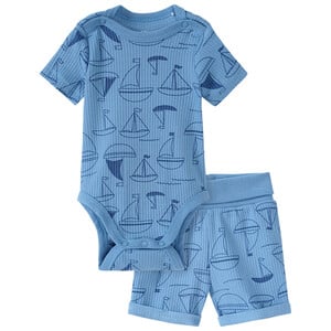 Newborn Body und Shorts im Set BLAU