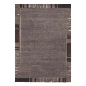Cazaris Wollteppich, Dunkelgrau, Textil, Bordüre, rechteckig, 170x240 cm, Care & Fair, für Fußbodenheizung geeignet, in verschiedenen Größen erhältlich, Teppiche & Böden, Teppiche, Naturteppic