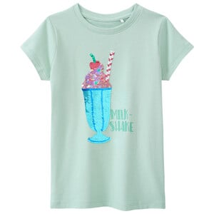 Mädchen T-Shirt mit Wendepailletten MINT