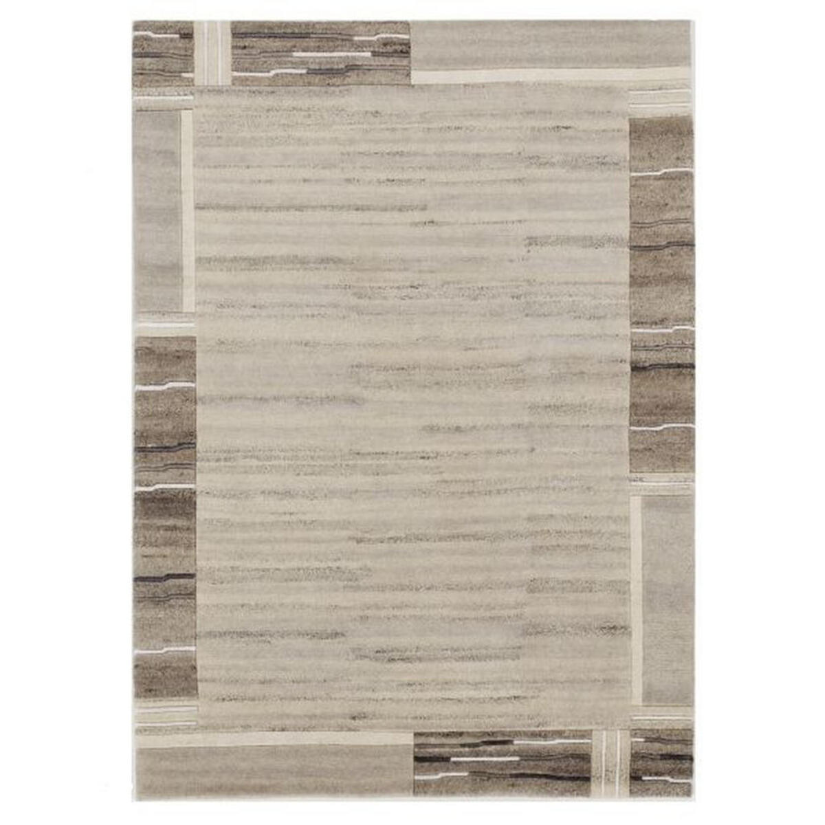 Bild 1 von Cazaris Wollteppich Savana Kite, Grau, Beige, Textil, Bordüre, rechteckig, 70x140 cm, Care & Fair, für Fußbodenheizung geeignet, in verschiedenen Größen erhältlich, Teppiche & Böden, Teppiche,