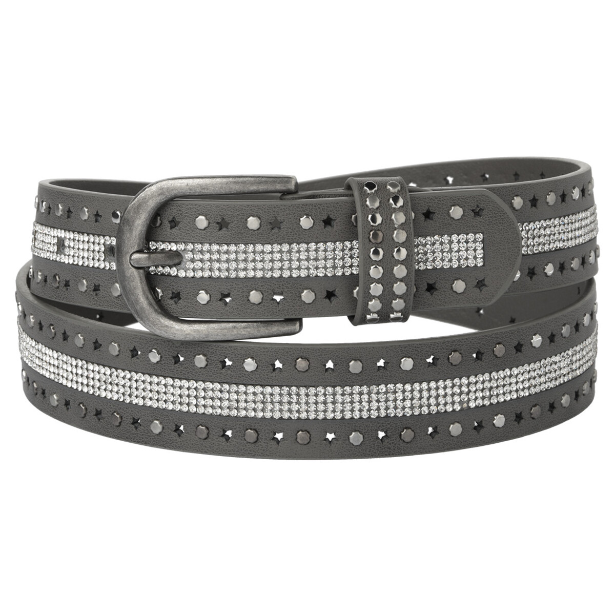 Bild 1 von Damen Gürtel mit Nieten-Applikation DUNKELGRAU