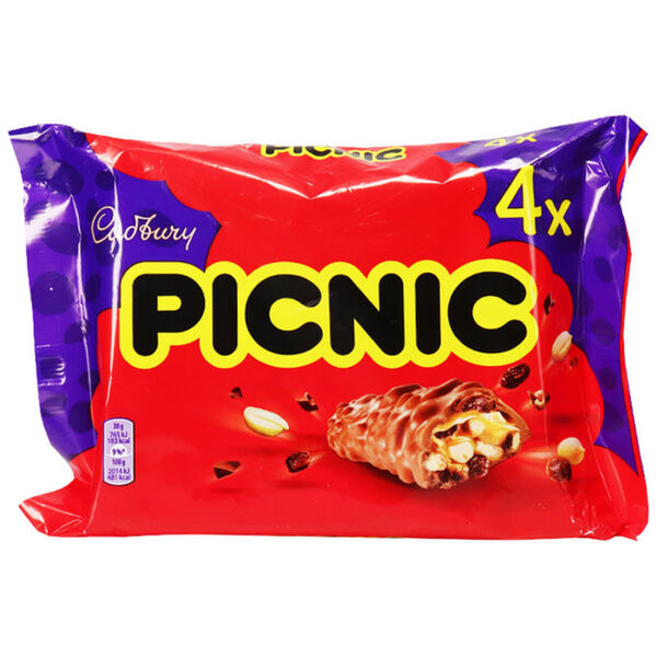 Bild 1 von Cadbury Picnic Schokoriegel, 4er Pack