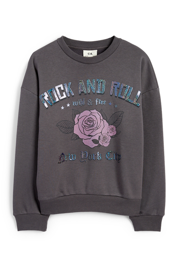 Bild 1 von C&A Rose-Sweatshirt, Grau, Größe: 128