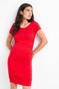 C&A Figurbetontes Viskose-Kleid, Rot, Größe: XS