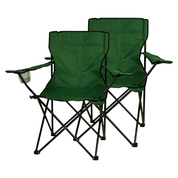 Bild 1 von VCM Campingstuhl Set grün Polyester-Mischgewebe B/H/T: ca. 85x85x50 cm