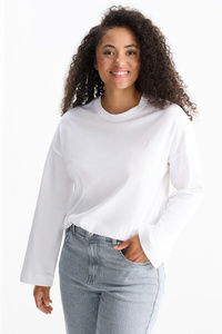 C&A Basic-Langarmshirt, Weiß, Größe: S