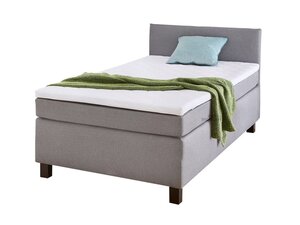 Boxspringbett 100 x 200 cm grau Stoffbezug - PHILLY