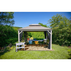 Sojag Pavillon Messina champagner Metall B/H/L: ca. 363x292x298 cm