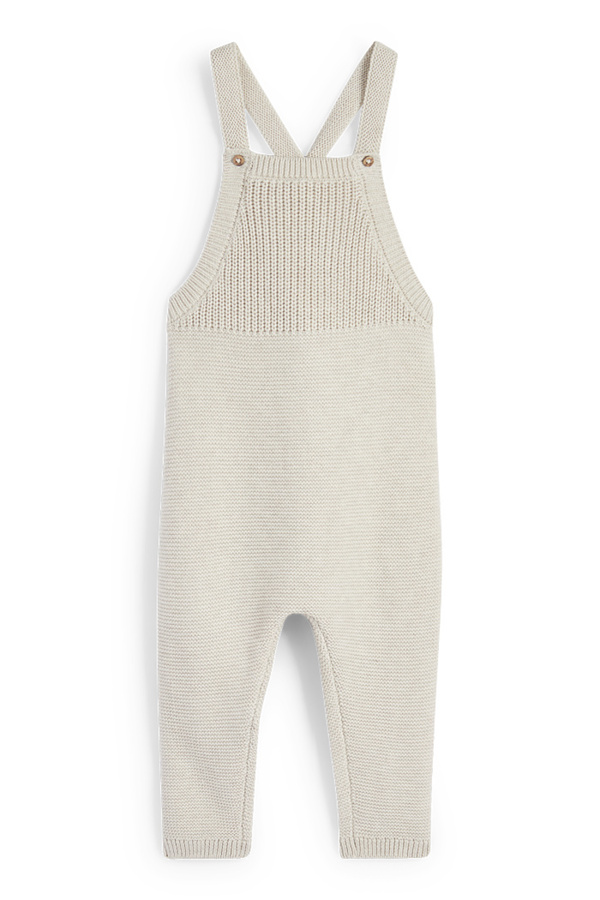 Bild 1 von C&A Baby-Strick-Latzhose, Beige, Größe: 50