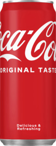 Coca-Cola Original Taste Erfrischungsgetränk Aluminium Sleek Dose, 330 ml