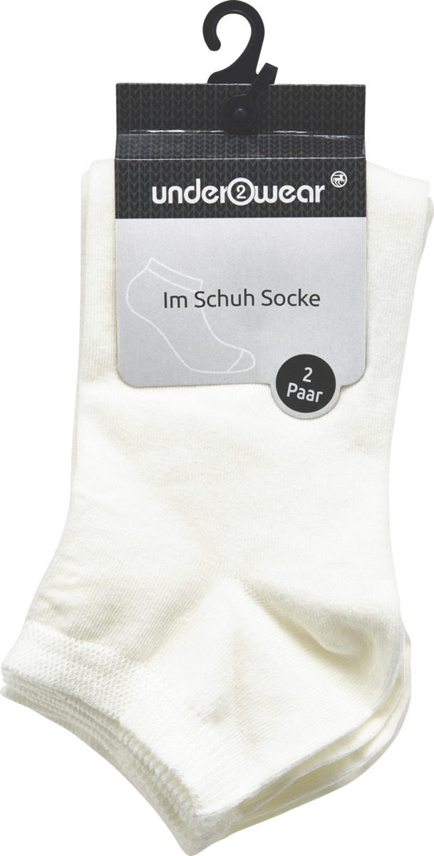 Bild 1 von under2wear 2er Pack Im Schuh Socke unisex weiß Gr. 43/46