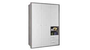 Kleiderschrank Betonoptik - weiß 154 cm - MIPIACE