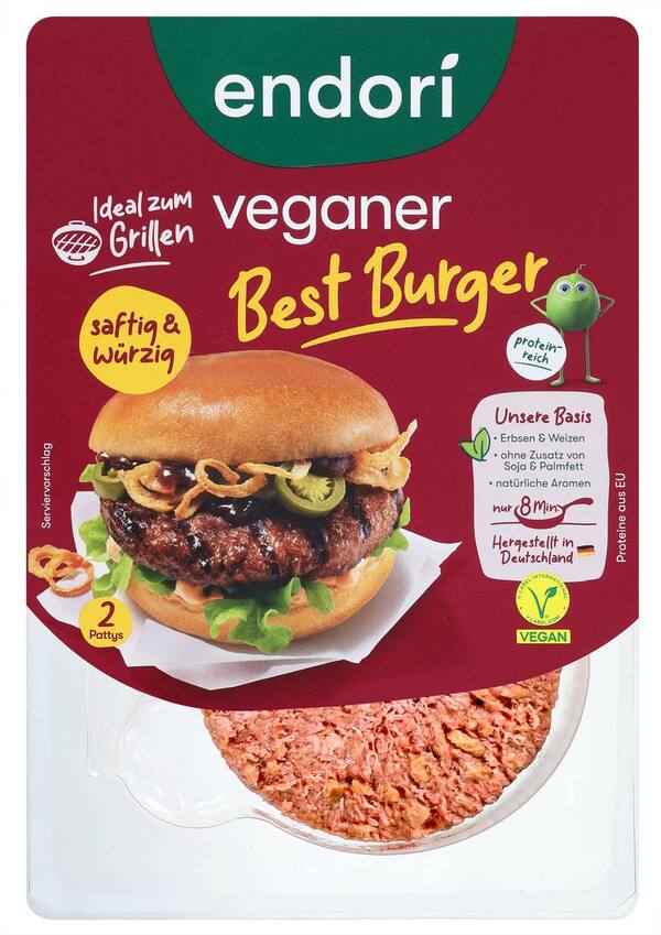 Bild 1 von ENDORI Veganer Burger oder Bratwurst, 2 - 4 St. = 200 - 220-g-Packg.