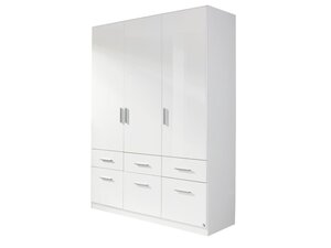 Kleiderschrank weiß hochglanz 136 cm 3-türig - CELLE