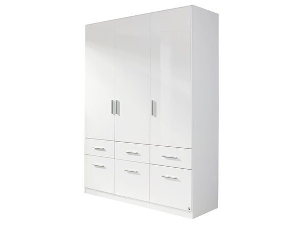 Bild 1 von Kleiderschrank weiß hochglanz 136 cm 3-türig - CELLE