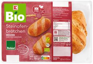 K-BIO Bioland Steinofenbrötchen, 4 St. = 360-g-Packg.