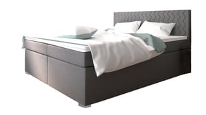 Boxspringbett 180 x 200 cm grau Stoffbezug - BETTY