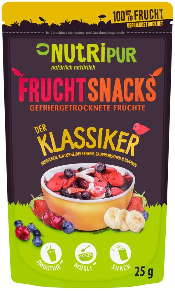 Bild 1 von NUTRIPUR Fruchtsnacks, 25-g-Packg.