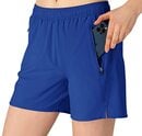 Bild 1 von donhobo Damen Sport Shorts Schnell Trocknend Kurze Hose Fitness Atmungsaktiv Leicht Yoga Training Laufshorts mit Reißverschlusstasche