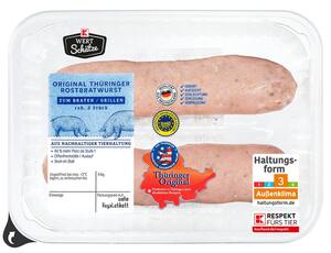 K-WERTSCHÄTZE Orig. Thür. Rostbratwurst, 2 St. = 200-g-Packg.