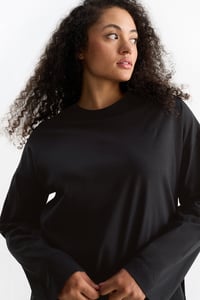 C&A Basic-Langarmshirt, Schwarz, Größe: S