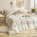 Bild 1 von Freyamy Pom Pom Böhmen Bettwäsche Boho Chic Wendebettwäsche Gewaschene Microfaser Weiche Einzelbett Bettwaren-Sets Bequem Doppelbett Bettbezug mit Reißverschluss und Kissenbezug 80x80cm