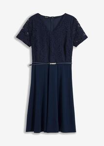 Kleid mit Gürtel, 34, Blau