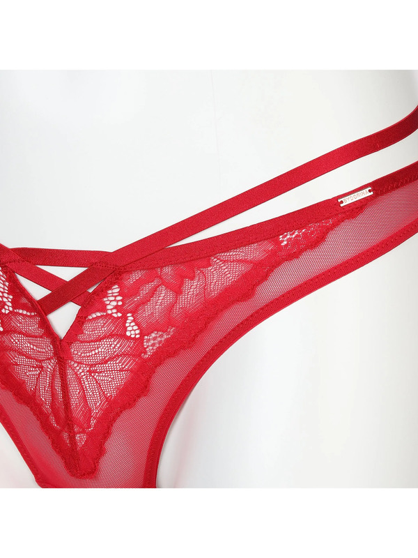 Bild 3 von Damen Tanga High Waist Rot