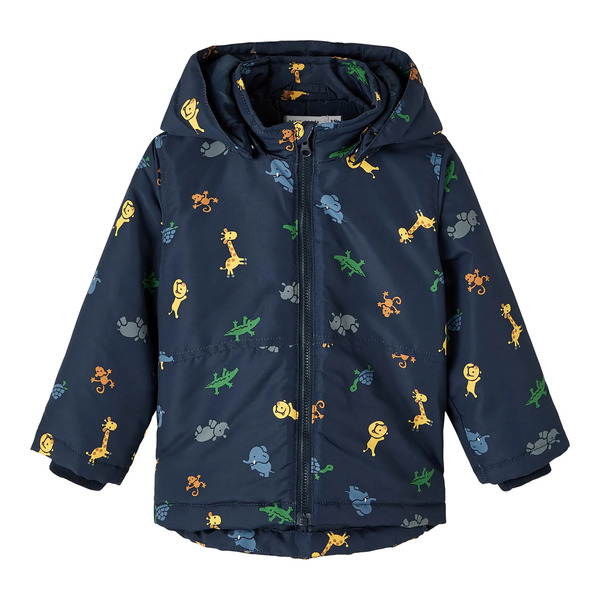 Bild 1 von Jungen Steppjacke mit abnehmbarer Kapuze und Alloverprint Blau