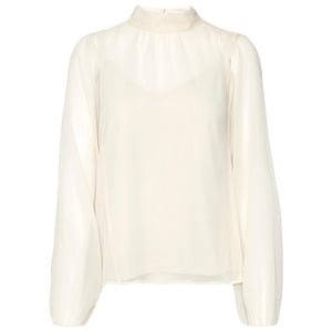 Vero Moda VMRHEA LS TOP WVN GA Blusenshirt Weiß