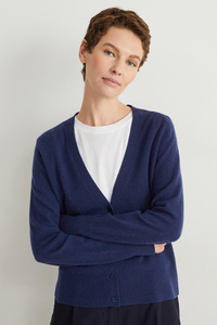 C&A Kaschmir-Strickjacke, Blau, Größe: XL