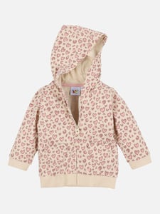 Baby Kapuzenjacke mit Alloverprint Rosa