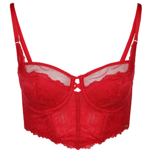 Damen Bustier mit Spitze Rot