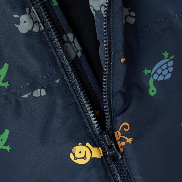 Bild 3 von Jungen Steppjacke mit abnehmbarer Kapuze und Alloverprint Blau