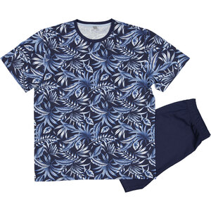 Herren-Kurzpyjama Kurze Ärmel, Navy, L