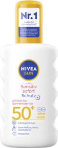 NIVEA SUN Sensitiv Sofortschutz Sonnenspray mit LSF 50+, 200 ml