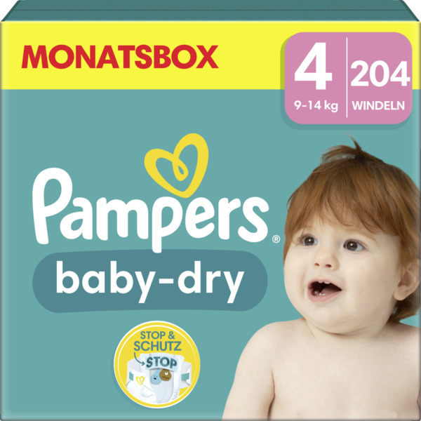 Bild 1 von Pampers Baby Dry Windeln Gr.4 (9-14kg) Monatsbox