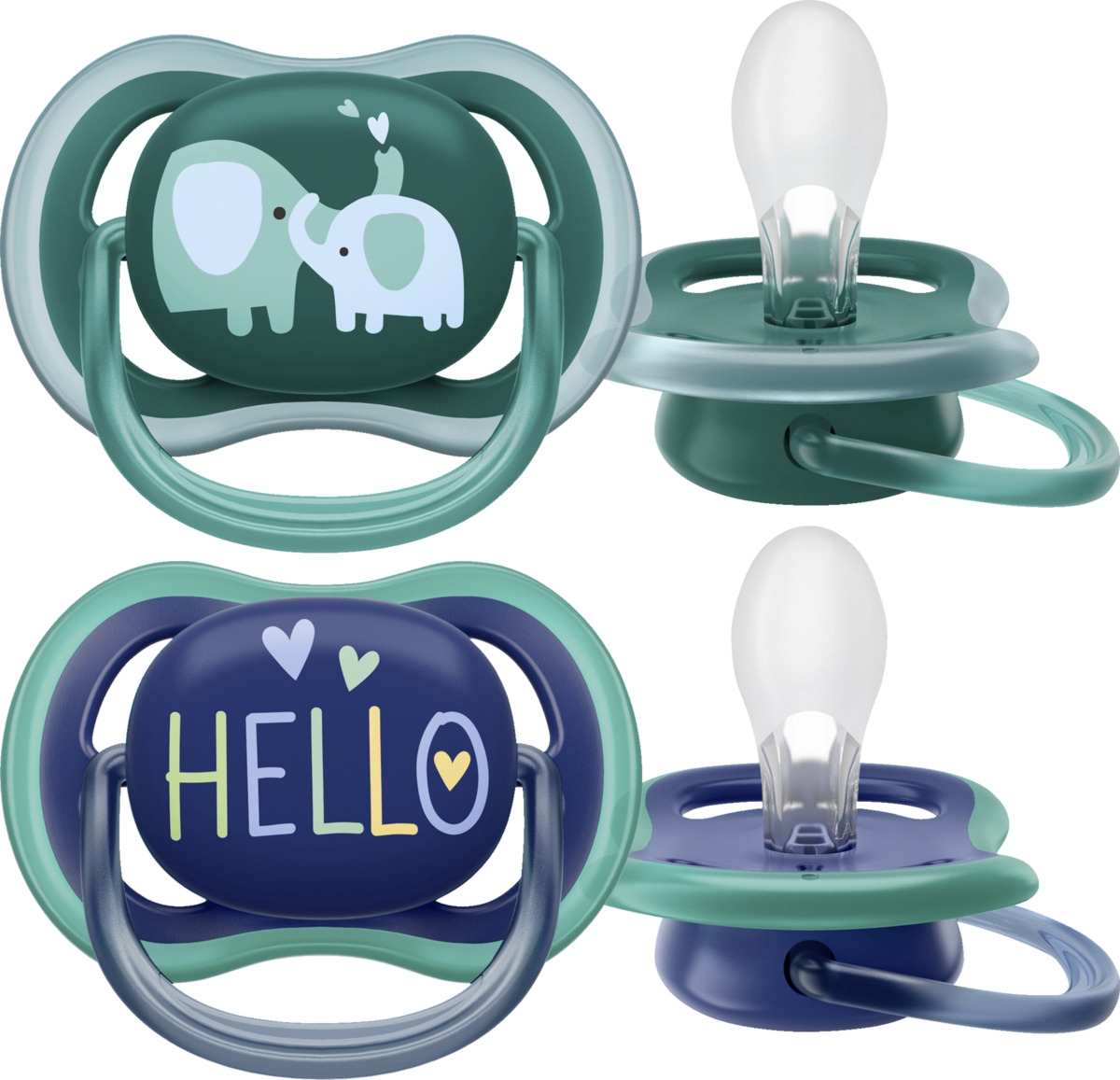 Bild 4 von PHILIPS AVENT ultra air Schnuller Elefanten & Hello 18+ Monate