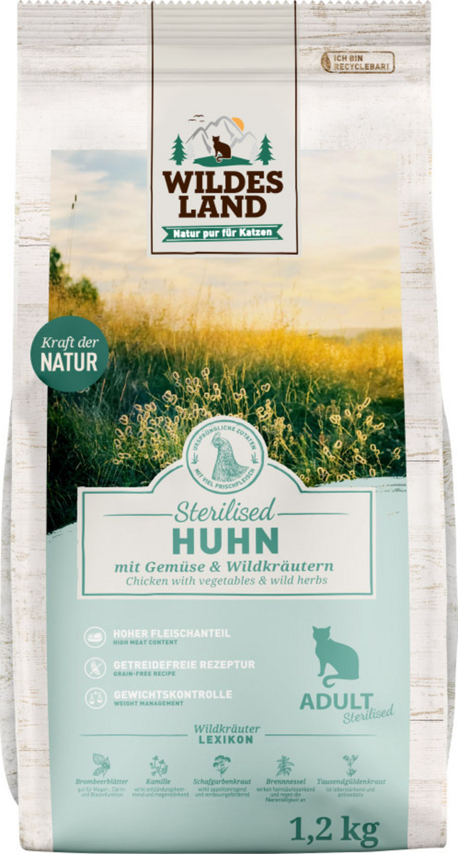 Bild 1 von Wildes Land Katzentrockenfutter Huhn Sterilised, 1,2 kg