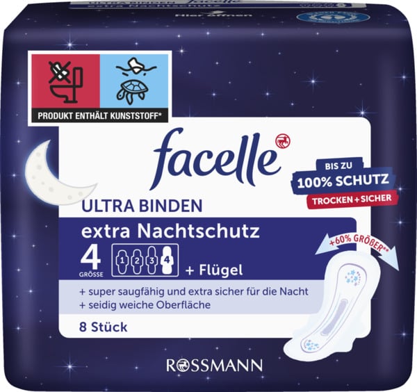 Bild 1 von facelle Ultra-Binden extra Nachtschutz mit Flügeln