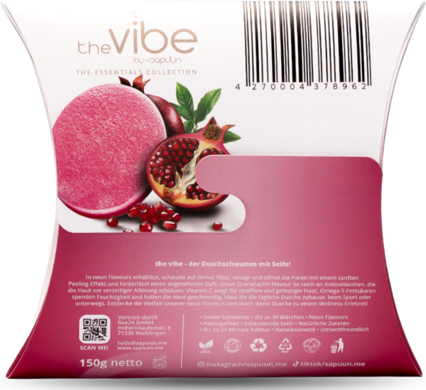 Bild 2 von Sapuun Seifenschwamm the vibe - Granatapfel Flavour, 165 g
