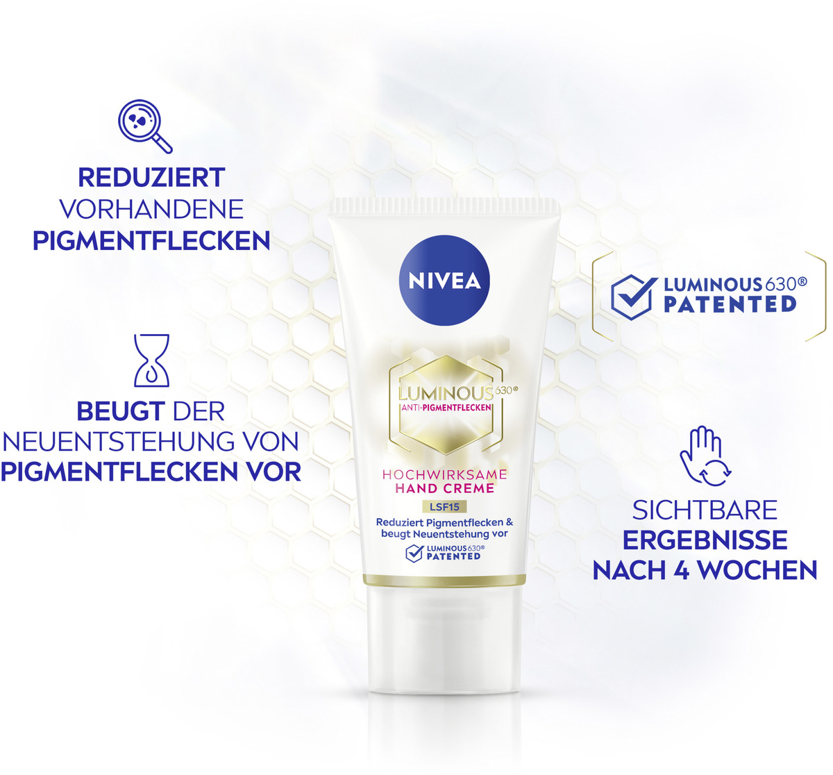 Bild 4 von NIVEA Hand Creme Luminous630° Anti-Pigmentflecken hochwirksame LSF 15, 50 ml