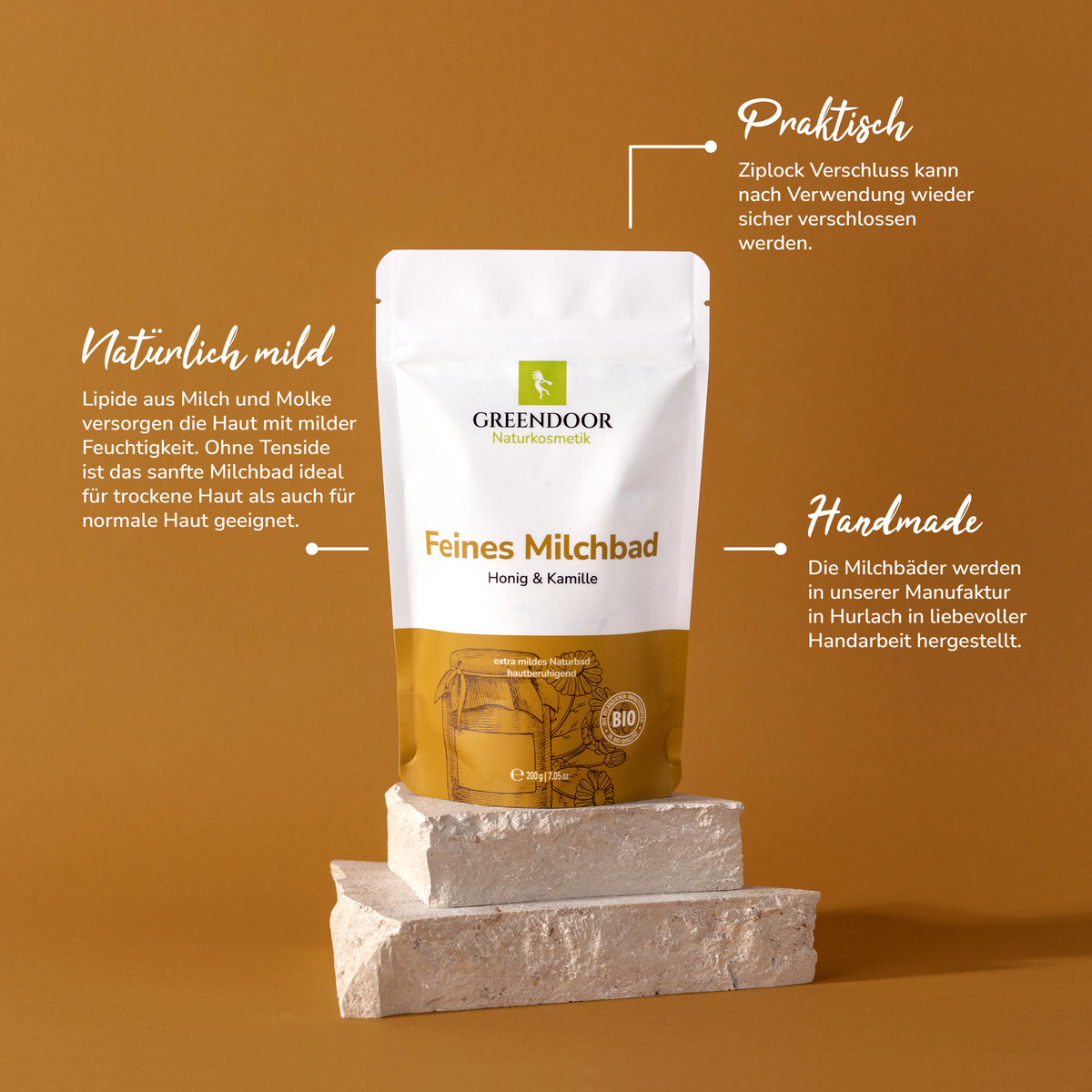 Bild 4 von GREENDOOR Milchbad Honig Kamille, 200 g