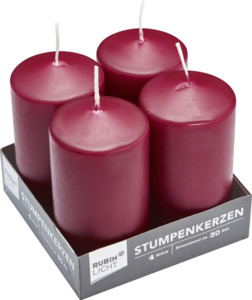 Rubin Licht Stumpenkerzen Bordeaux 110x60mm