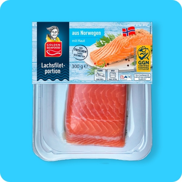 Bild 1 von GOLDEN SEAFOOD Norwegisches Lachsfilet, Mit Haut