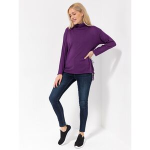 DINE 'N' DANCE Pullover, 1/1-Arm Fransendetails Rollkragen figurumspielend